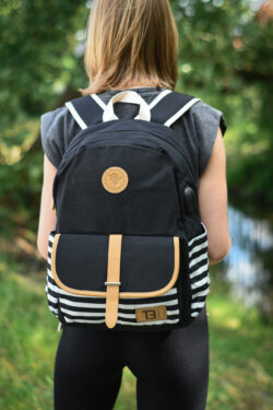 TopBags Canvas Batoh Canvas TopBags Stripes with pocket  Černý 18 l - Image 2