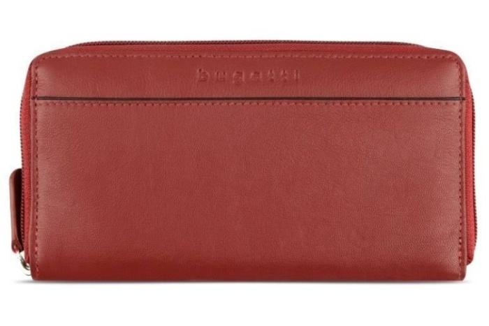 Dámská kožená peněženka na zip Bugatti červená