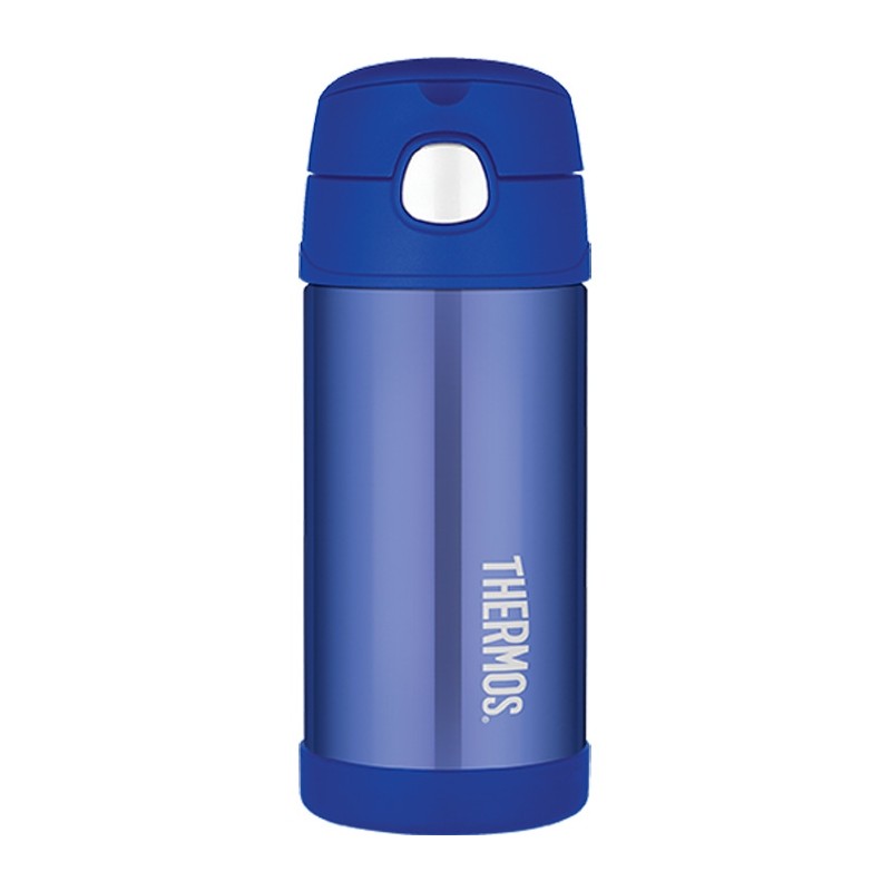Thermos FUNtainer dětská termoska s brčkem modrá o objemu 355 ml.