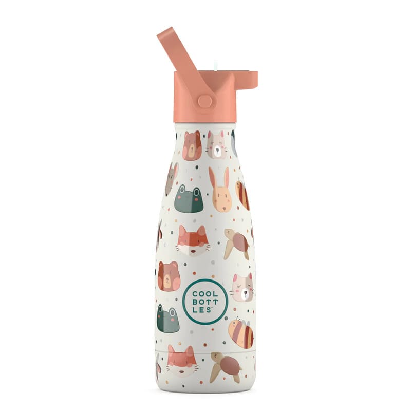 Unikátní dětská nerezová třívrstvá termoláhev Cool Bottles Kids Pet Lover s brčkem a praktickým držátkem.
