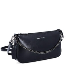 Kožená crossbody kabelka s odzdobným řetízkem
