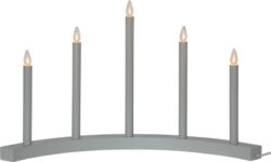 Vánoční dřevěný LED svícen výška 36 cm Star Trading Accent - šedý