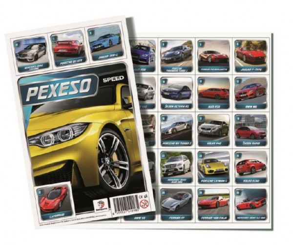 Pexeso Auta – společenská hra 32 dvojic