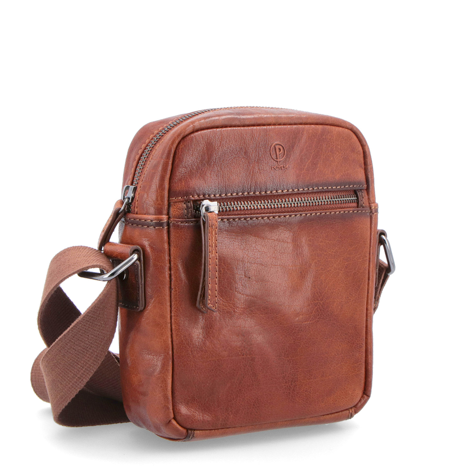 Malá crossbody taška (z pravé kůže) s přední zipovou kapsou