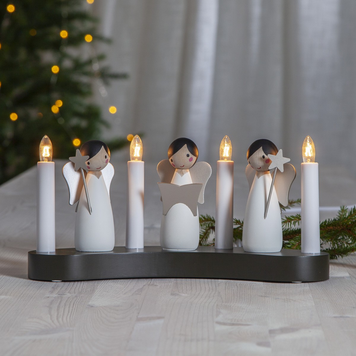 Vánoční LED svícen délka 31 cm Star Trading Angel Choir - bílý - Obrázek 2