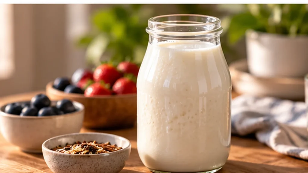 kefir ve sklenici - idela pro zdravou snídani